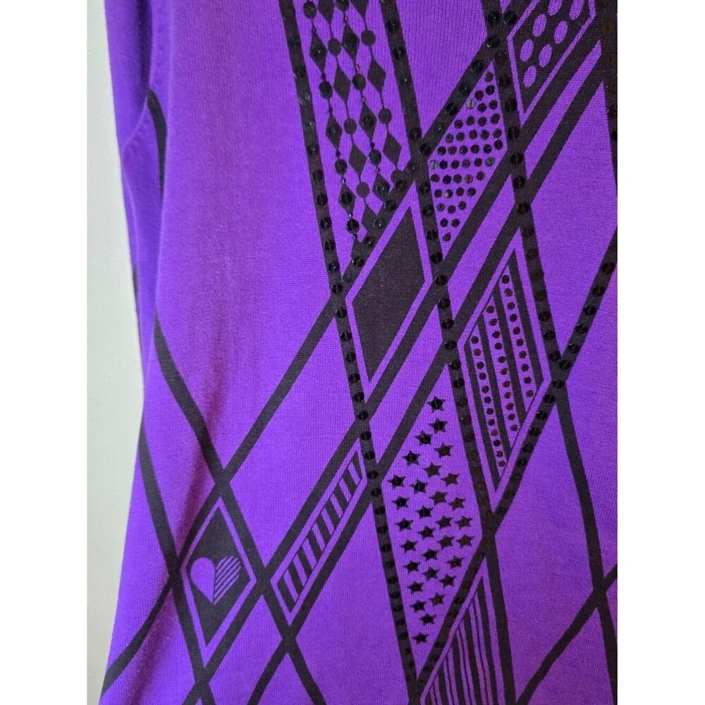 Bob Mackie Wearable Art 3/4 Sleeve Sweater